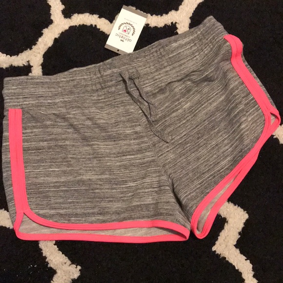 NWT Hot Pink and Gray Gym Shorts Summer Large Cute - Picture 1 of 3